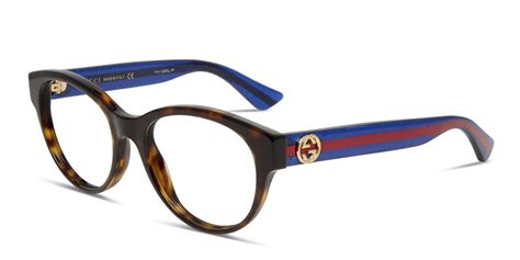 gucci blue brown frames|clear gucci prescription glasses.